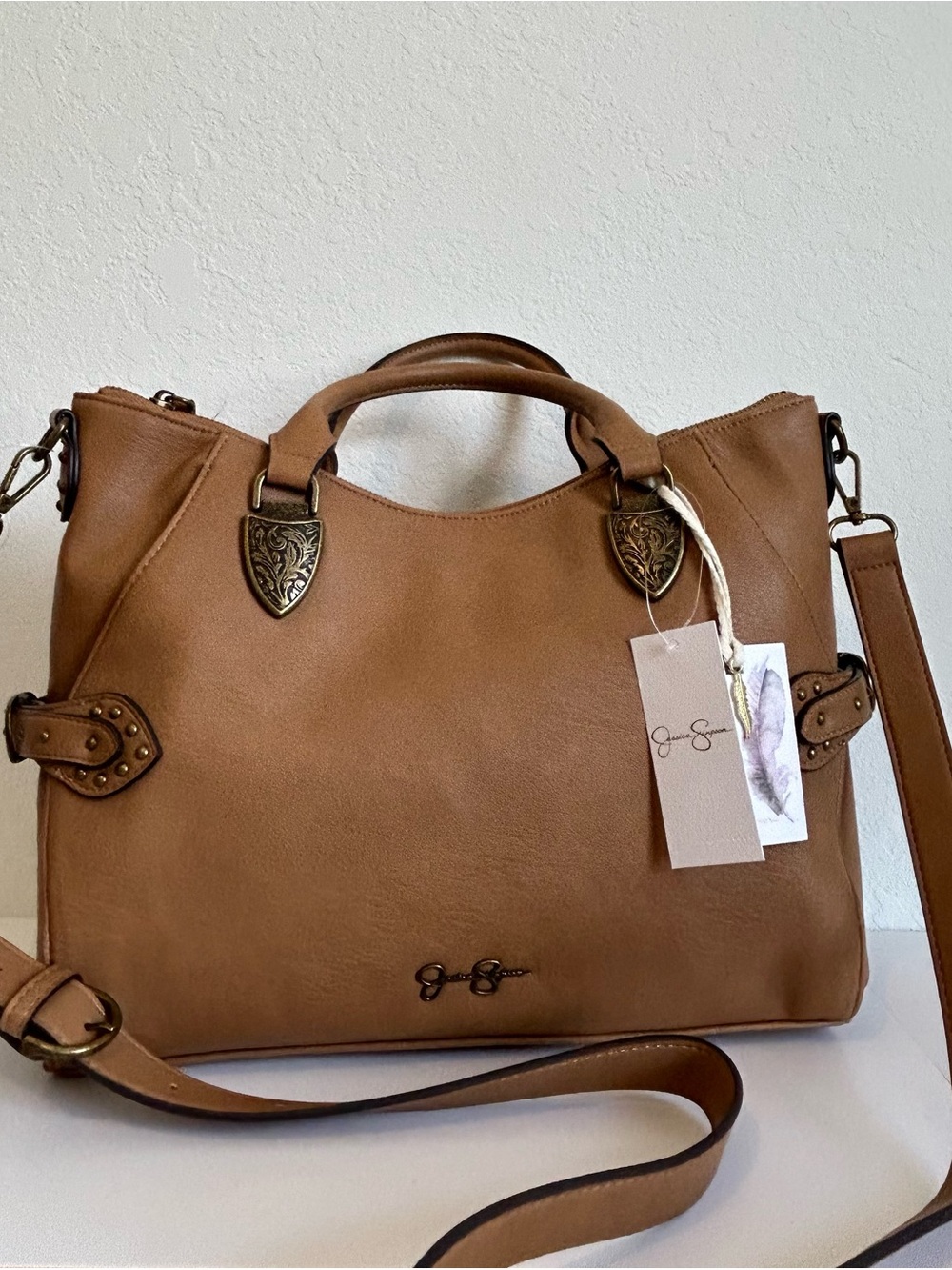 Jessica Simpson Tan smooth handbag